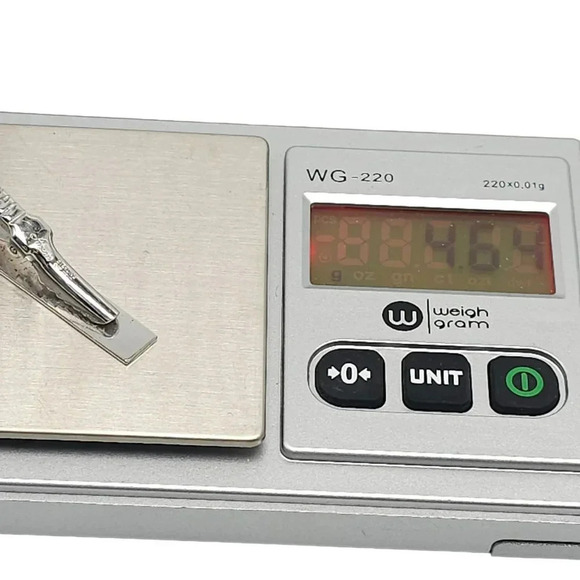 Anson Sterling Silver Textured Tie Bar Vintage Mid Century - Picture 4 of 5